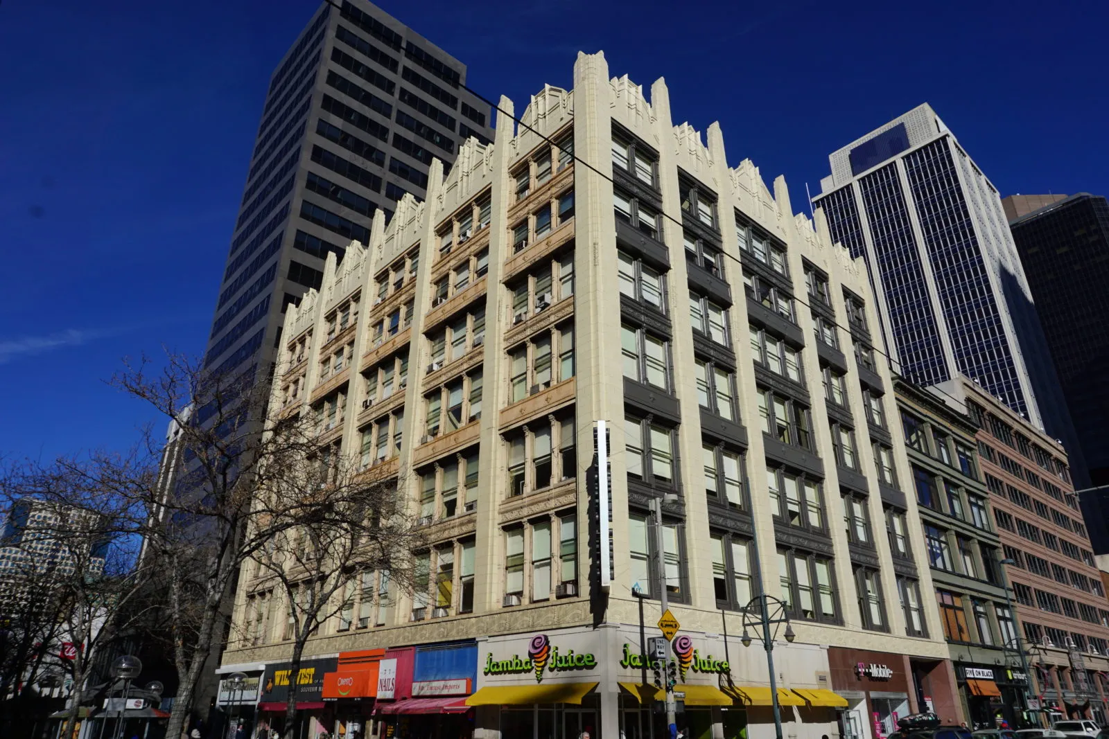 Urban architecture with skyscrapers in background